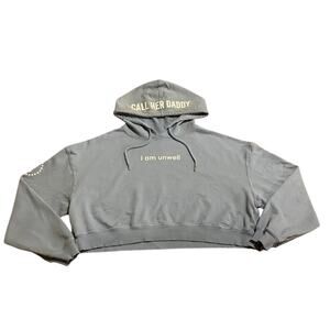 Cropped drawstring hoodie